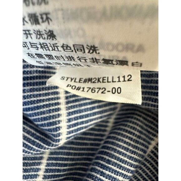 Prana Pullover Long Sleeve Shirt Blue Striped Men's Medium - Picture 2 of 7